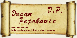 Dušan Pejaković vizit kartica